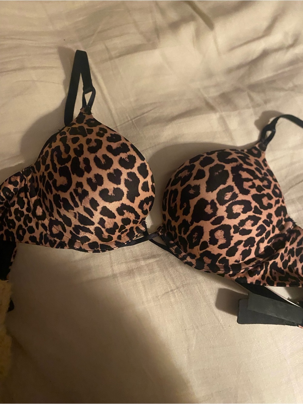 Victoria's Secret Leopard Print Push-Up Bra - Brown & Black bombshell